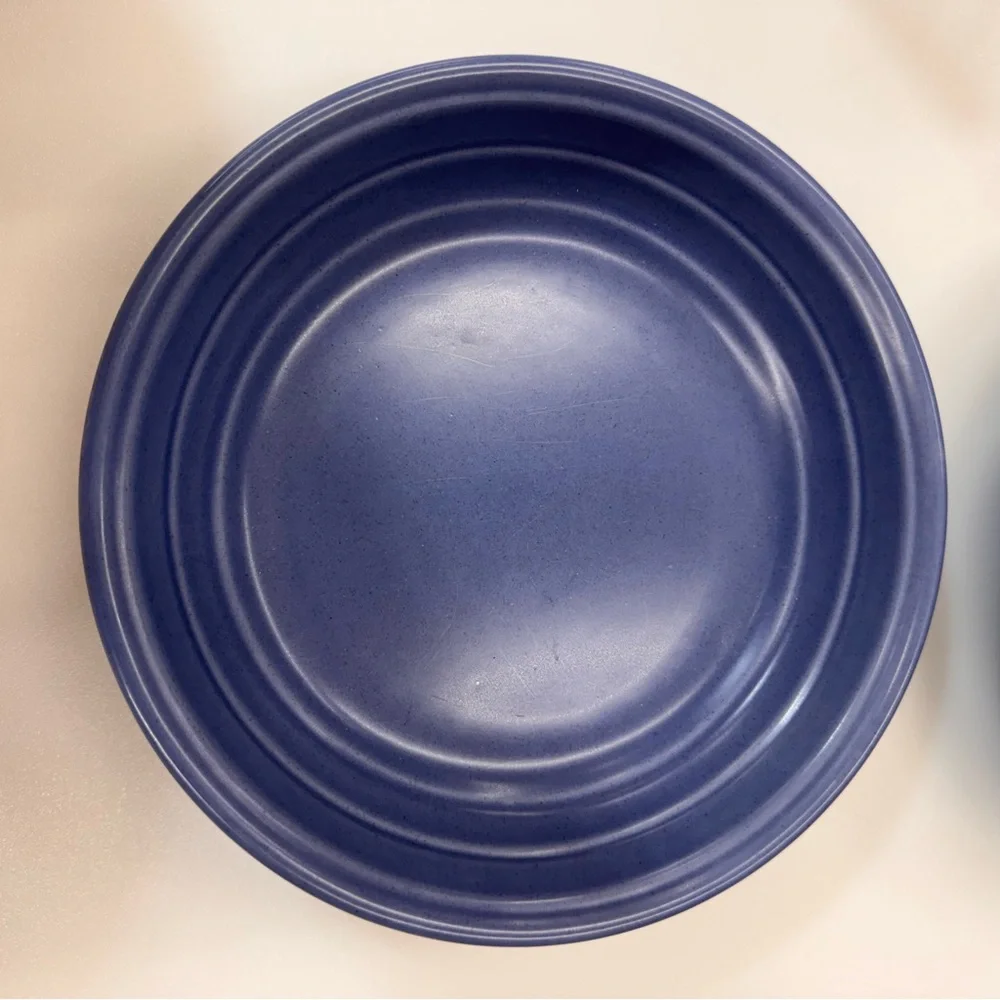 2 Villa Romana Salad Bowls ~ 8.25” Periwinkle Slate Blue Handmade In Italy